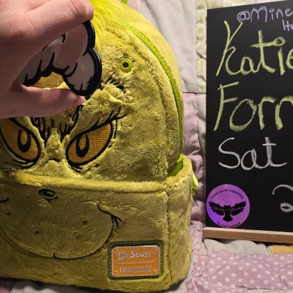 Loungefly The Grinch Santa Hat Christmas Cosplay Mini Backpack Fur Removable Hat main image 6